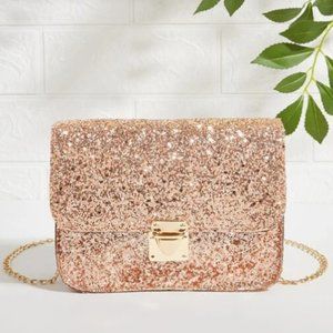 SHEIN Glittery Gold Crossbody Bag